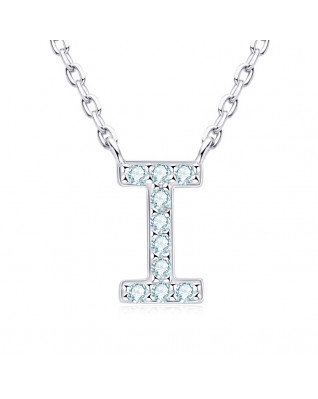 Strieborný náhrdelník s moissanitmi - písmeno