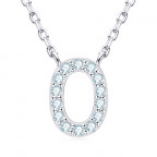 Strieborný náhrdelník s moissanitmi - písmeno