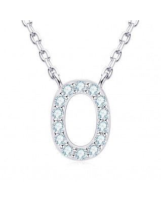 Strieborný náhrdelník s moissanitmi - písmeno