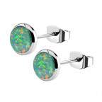 Oceľové náušnice, OPAL 6 mm