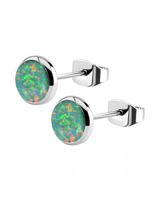 Oceľové náušnice, OPAL 6 mm