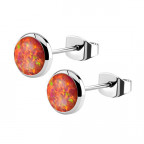 Oceľové náušnice, OPAL 6 mm