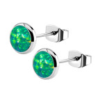 Oceľové náušnice, OPAL 6 mm