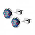 Oceľové náušnice, OPAL 6 mm