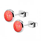 Oceľové náušnice, OPAL 6 mm