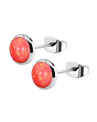 Oceľové náušnice, OPAL 6 mm
