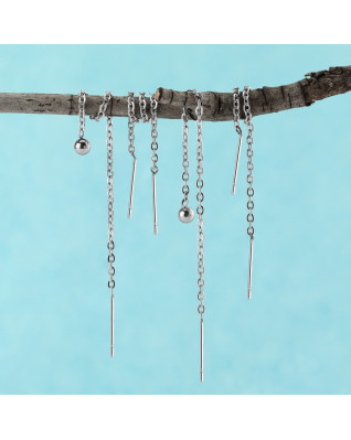 Oceľové náušnice retiazkové