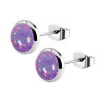 Oceľové náušnice s opálom 8 mm