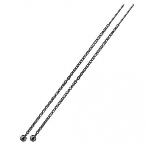 Čierne oceľové náušnice retiazkové