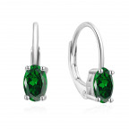 Strieborné náušnice s oválnym zirkónom