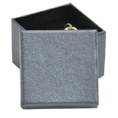 Malá darčeková krabička na prsteň kovovo čierna