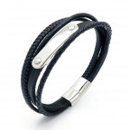 Kožený náramok s oceľovou doštičkou