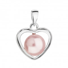 Strieborný prívesok srdca s perlou Crystals from Swarovski