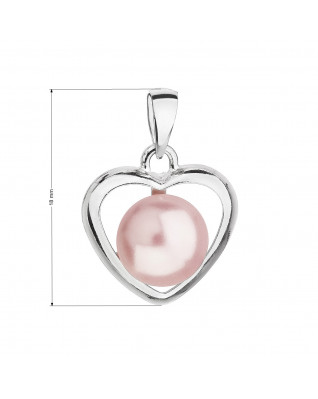 Strieborný prívesok srdca s perlou Crystals from Swarovski