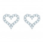 Strieborné náušnice srdca