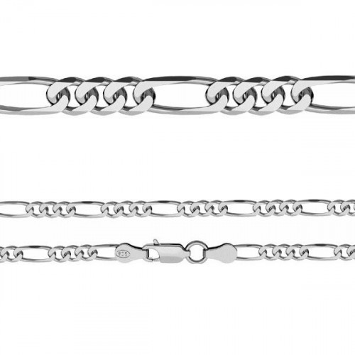 Dámsky strieborný náramok figaro, dĺžka 18 cm