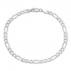 Dámsky strieborný náramok figaro, dĺžka 18 cm