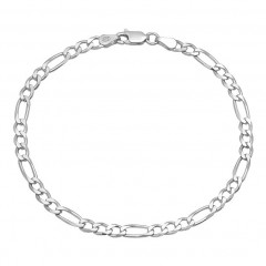 Dámsky strieborný náramok figaro, dĺžka 18 cm