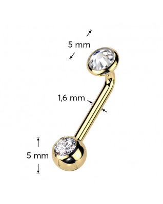 Christina piercing TITAN, číry kamienok