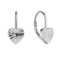Strieborné náušnice srdiečka so vzorom