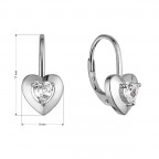 Strieborné náušnice srdiečka so zirkónom