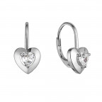 Strieborné náušnice srdiečka so zirkónom