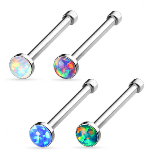 Piercing do nosa - zelený opál