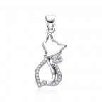 Strieborný prívesok mačička