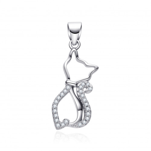 Strieborný prívesok mačička