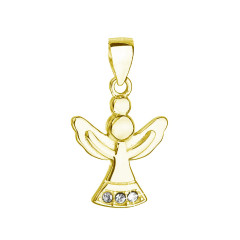 Pozlátený strieborný náhrdelník anjel so Swarovski kryštálmi