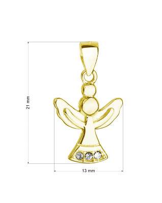 Pozlátený strieborný náhrdelník anjel so Swarovski kryštálmi