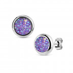 Oceľové náušnice DRUZY Violet