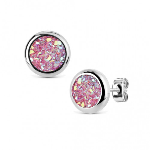 Oceľové náušnice DRUZY Rose
