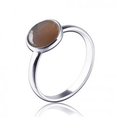 Strieborný prsteň Grey Agate
