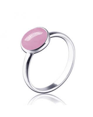 Strieborný prsteň s ružovým kameňom