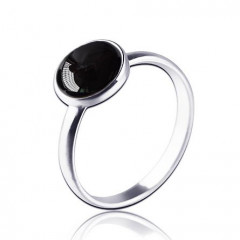 Strieborný prsteň Black Agate