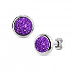 Oceľové náušnice DRUZY Deep Violet