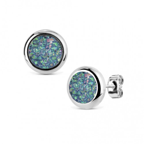 Oceľové náušnice DRUZY Blue Gray