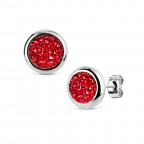Oceľové náušnice DRUZY Red