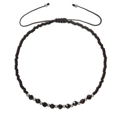 Textilné Miyuki náramok čierny onyx