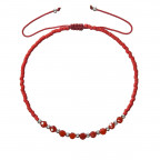 Textilné Miyuki náramok červený achát