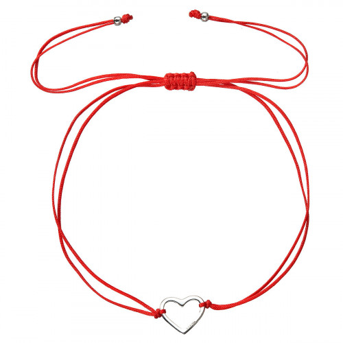 Kabbalah náramok so strieborným srdiečkom