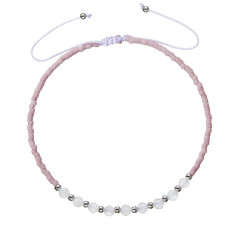 Textilné Miyuki náramok fialový ametyst