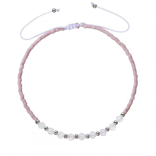 Textilné Miyuki náramok fialový ametyst