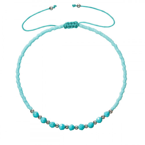 Textilné Miyuki náramok turquoise