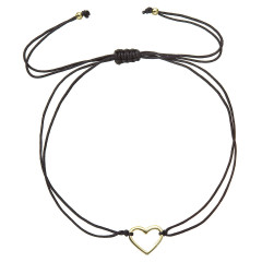 Kabbalah náramok s pozláteným srdiečkom
