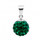Strieborný prívesok s kryštálmi Crystals from Swarovski® Emerald