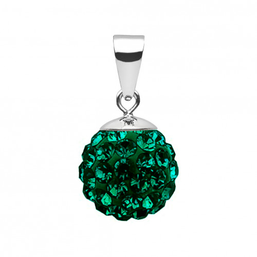 Strieborný prívesok s kryštálmi Crystals from Swarovski® Emerald