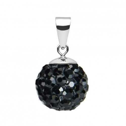 Strieborný prívesok s kryštálmi Crystals from Swarovski® Black Jet