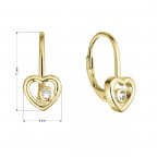 Pozlátené strieborné náušnice srdca